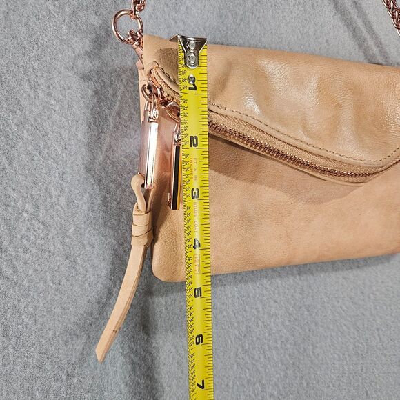 Free People Bag Pink Foldover Twin City Vegan Crossbody 8" Chain Powder Pink - Picture 3 of 11